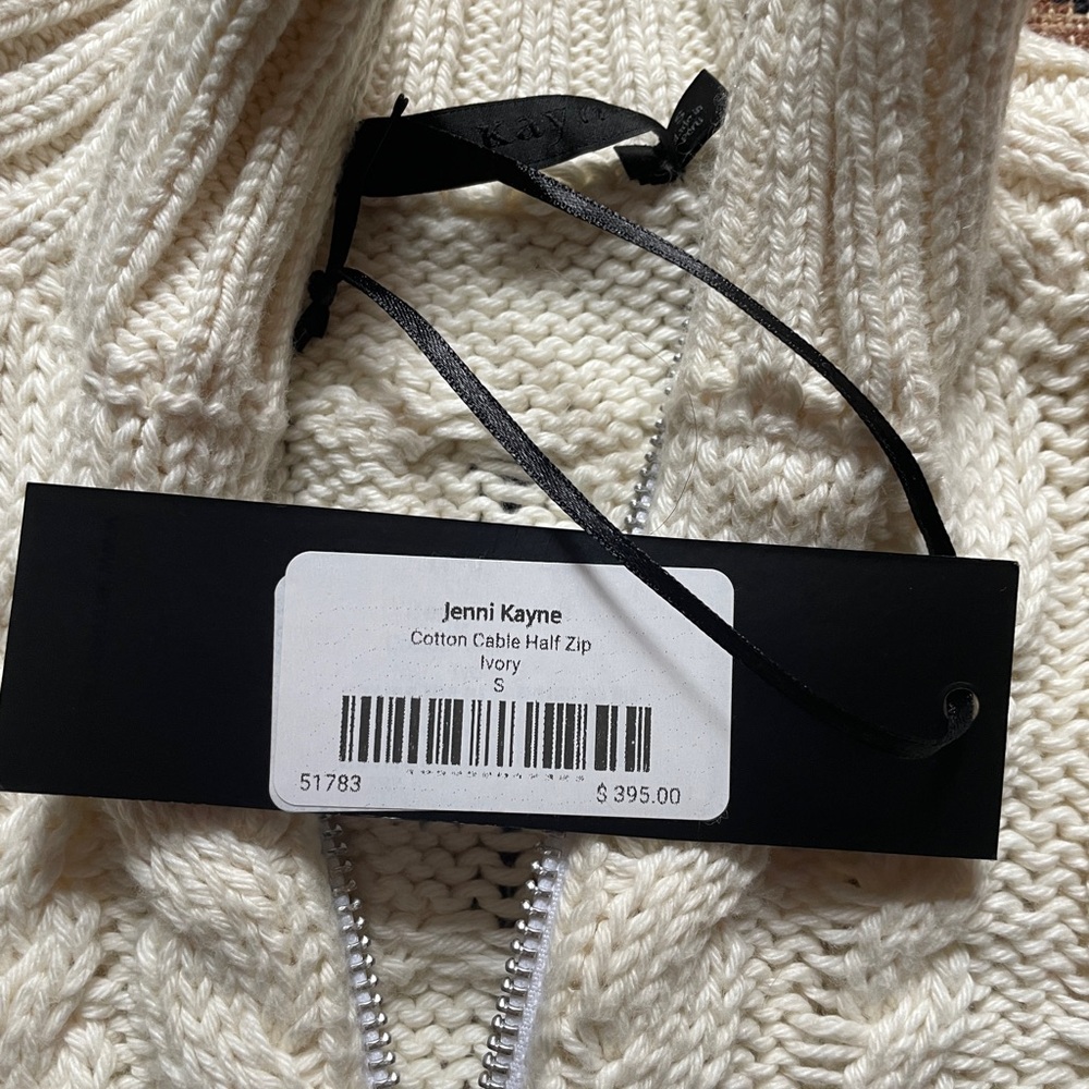 Jenni Kayne 1/2 zip cotton cable knit sweater